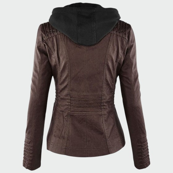 Ava | Chic Faux Leather Biker Jacket for Women