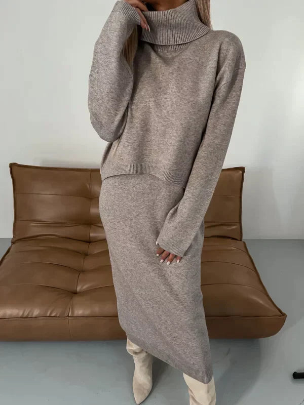 Ava | Cozy Elegant Turtleneck Sweater Dress for Women