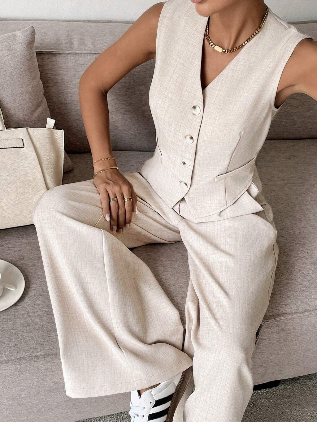 Ava | Elegant Tailored Women's Suit with Wide-Leg Pants