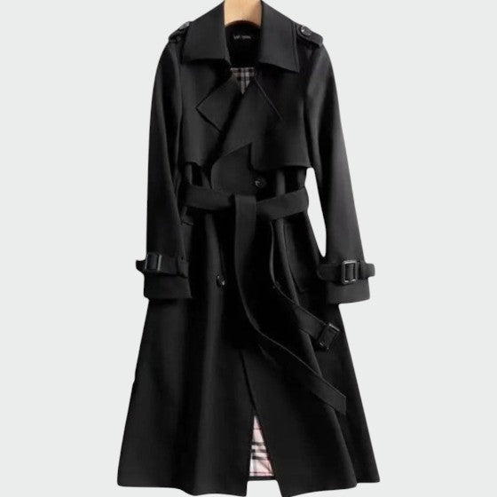 Ava | Stylish Black Trench Coat for Women