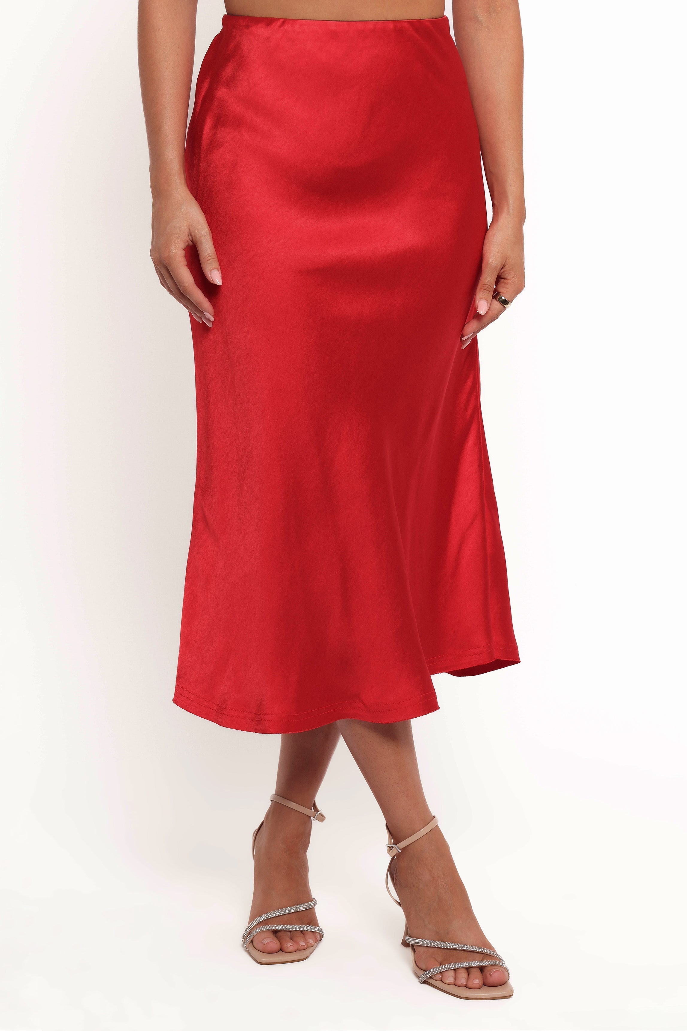 Chloe | Elegant Soft Satin Midi Skirt for Women