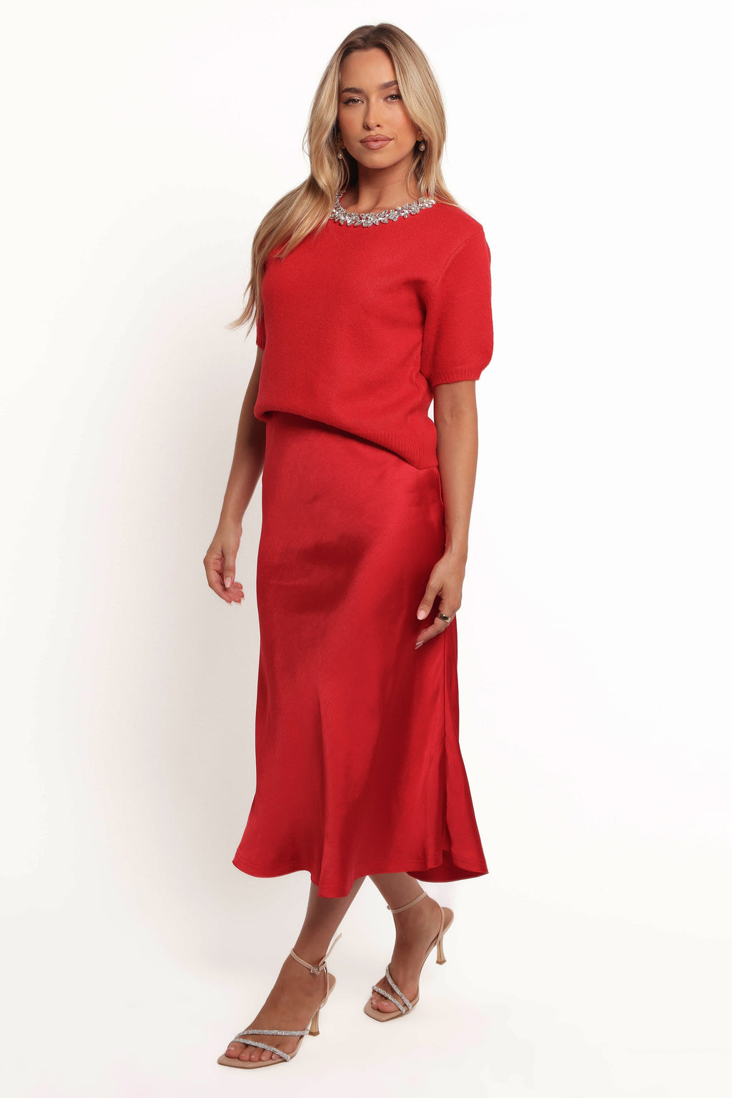 Chloe | Elegant Soft Satin Midi Skirt for Women