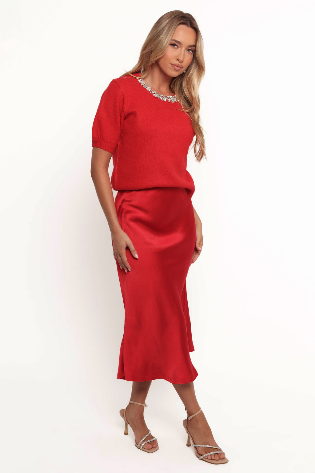 Chloe | Elegant Soft Satin Midi Skirt for Women
