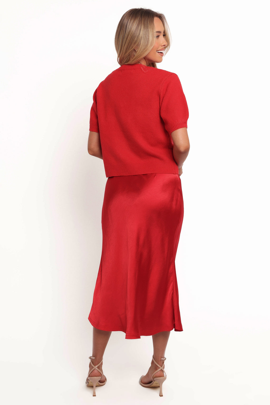 Chloe | Elegant Soft Satin Midi Skirt for Women