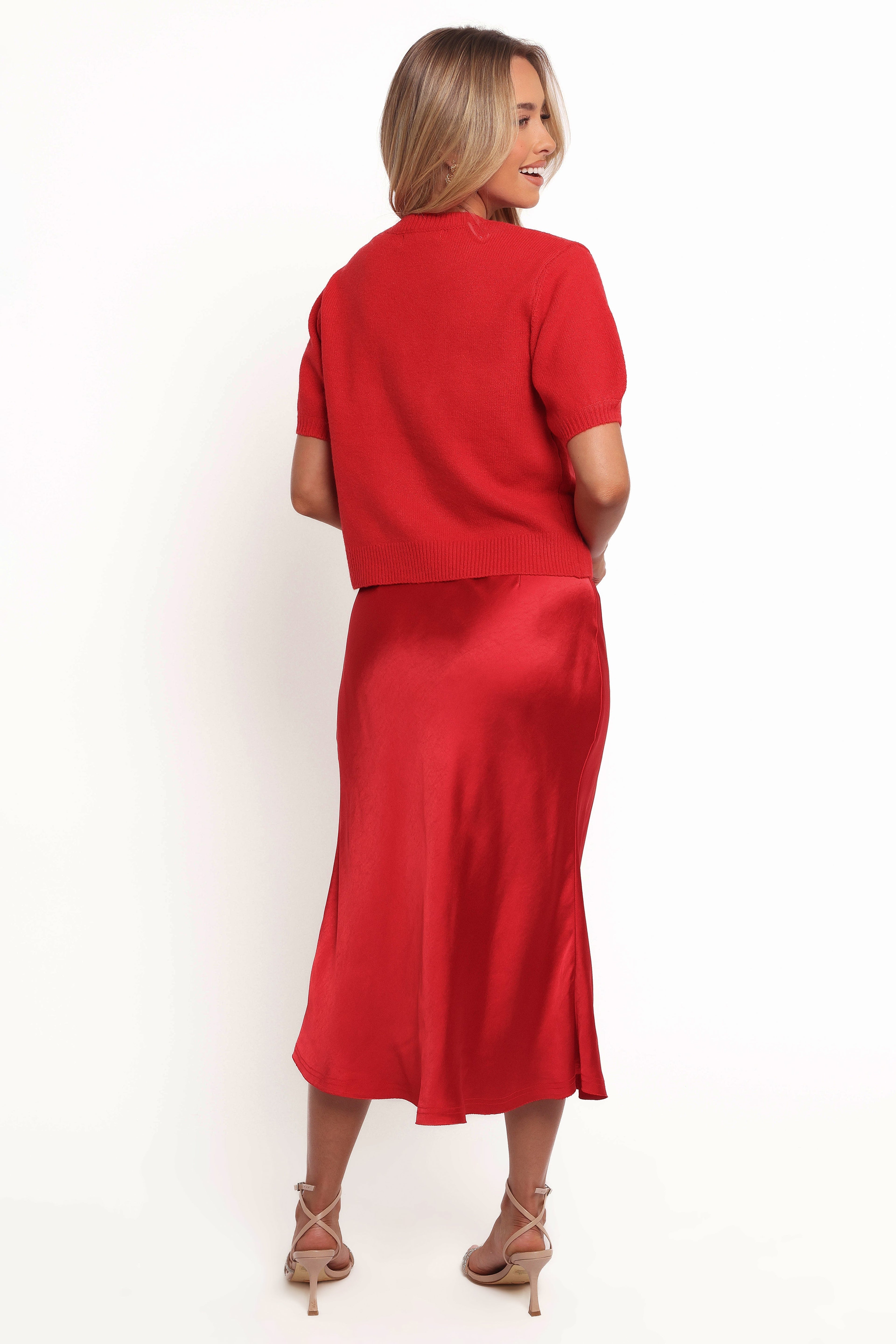 Chloe | Elegant Soft Satin Midi Skirt for Women