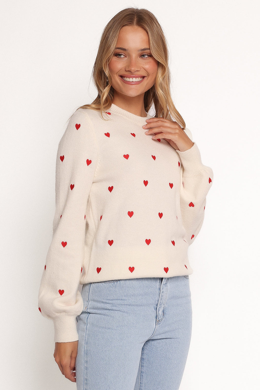 Ella | Cozy Heart Patterned Knit Sweater for Women
