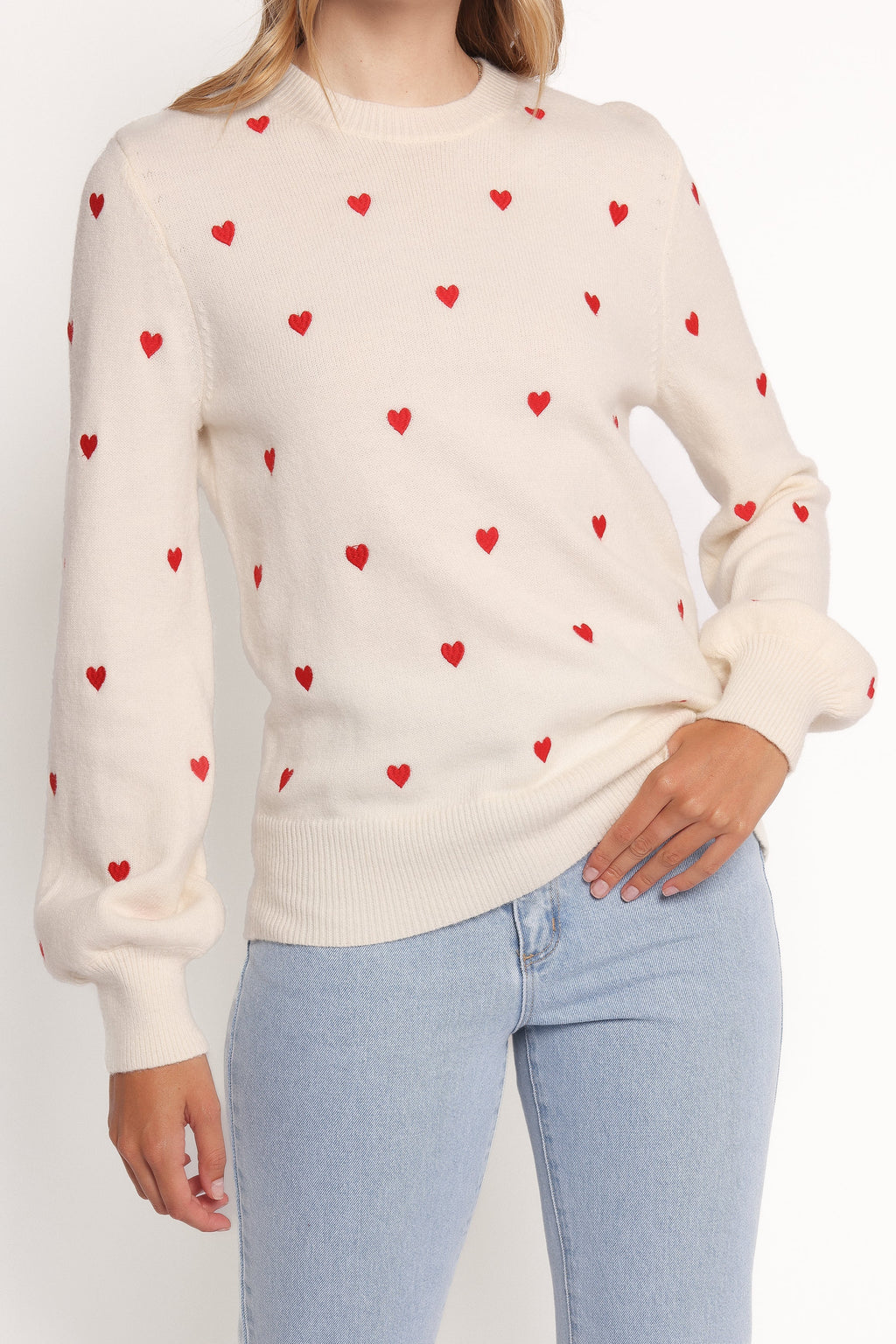Ella | Cozy Heart Patterned Knit Sweater for Women