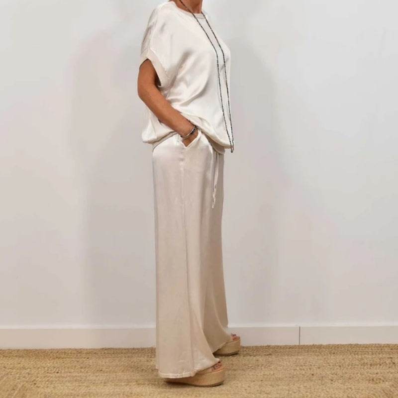 Ella | Elegant Chic Satin Two-Piece Set for Women