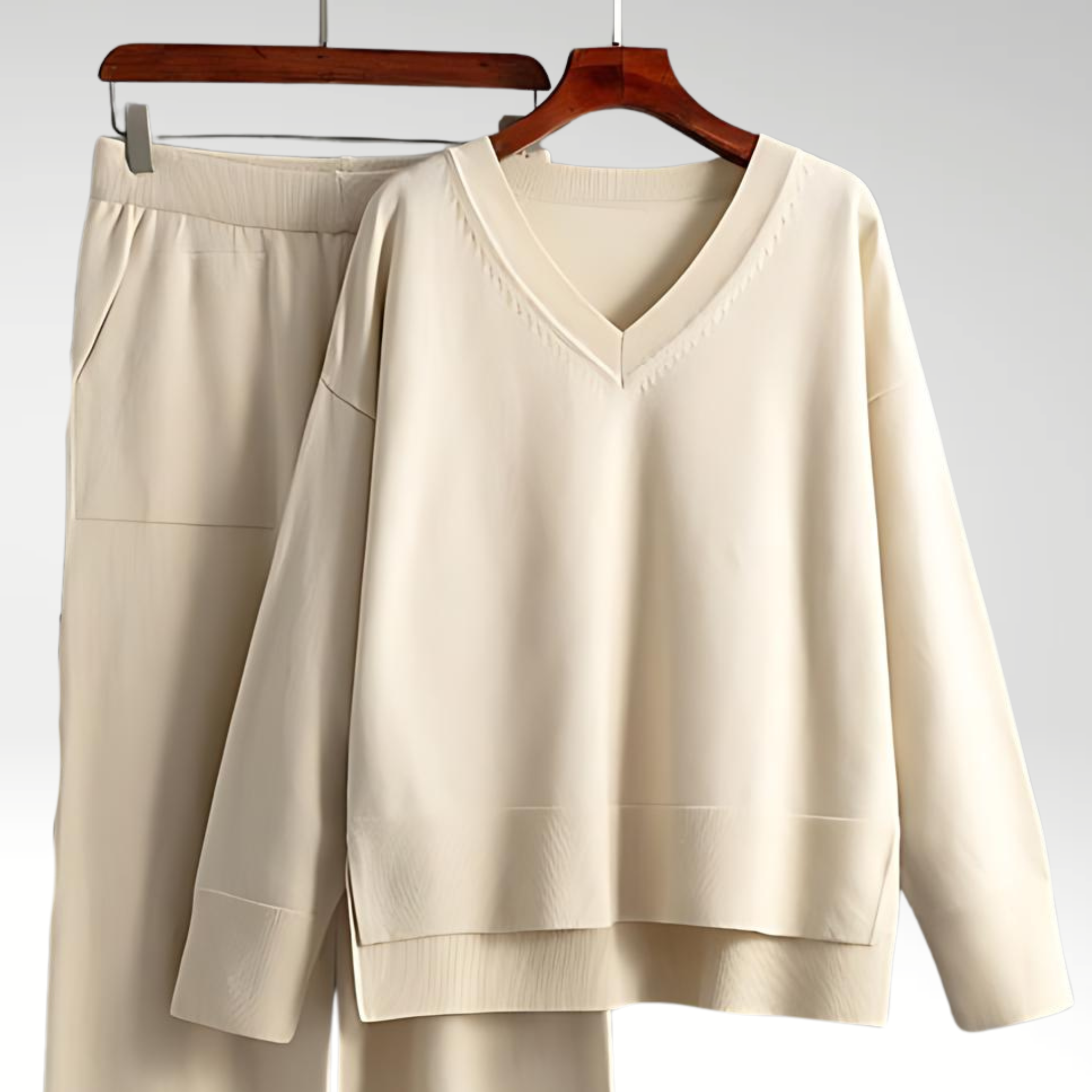Ella | Soft Relaxed V Neck Womens Lounge Set