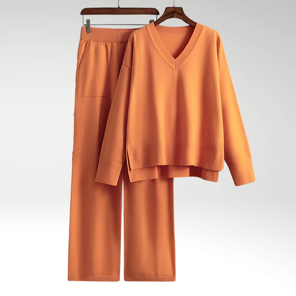 Ella | Soft Relaxed V Neck Womens Lounge Set