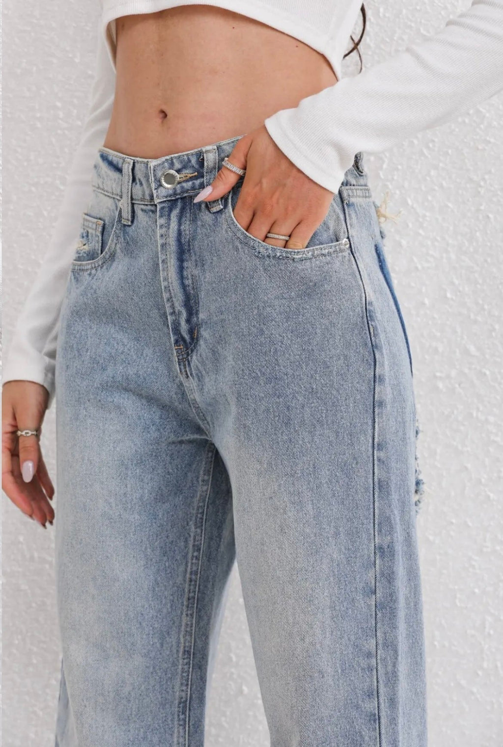 Ella | Vintage High Waisted Wide Leg Jeans for Women