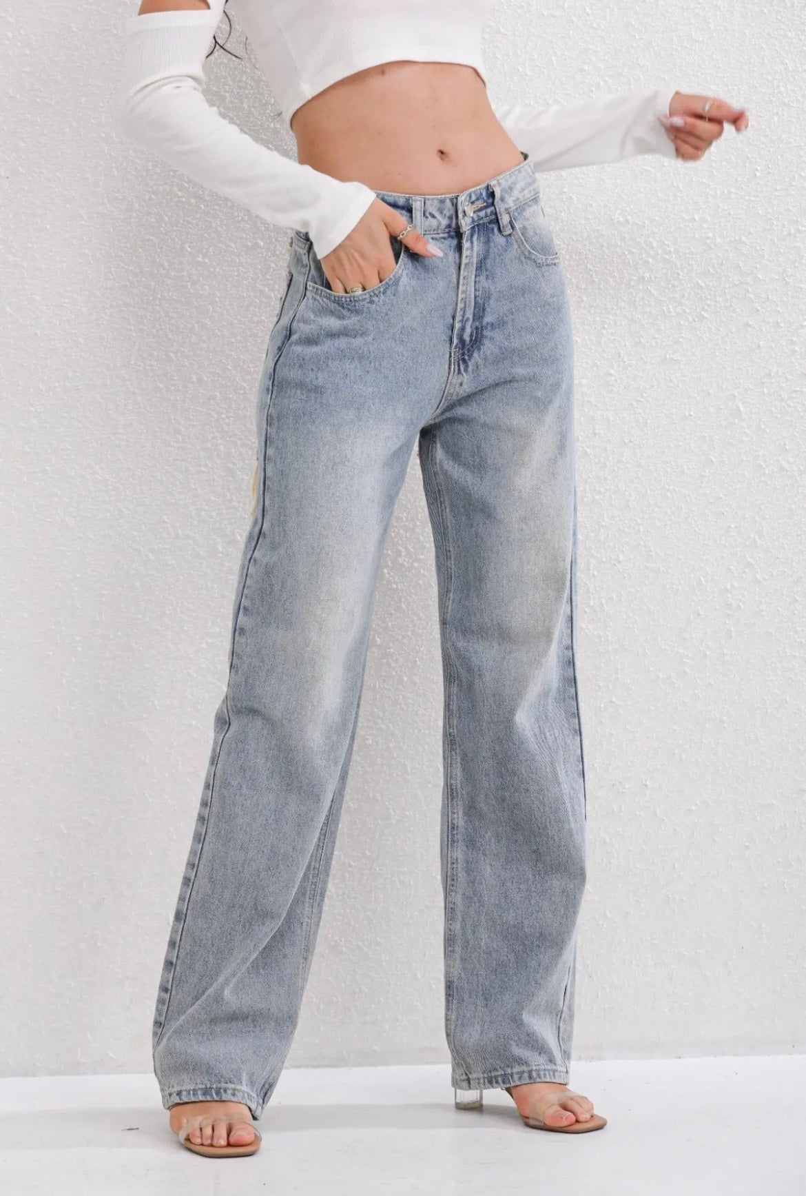 Ella | Vintage High Waisted Wide Leg Jeans for Women
