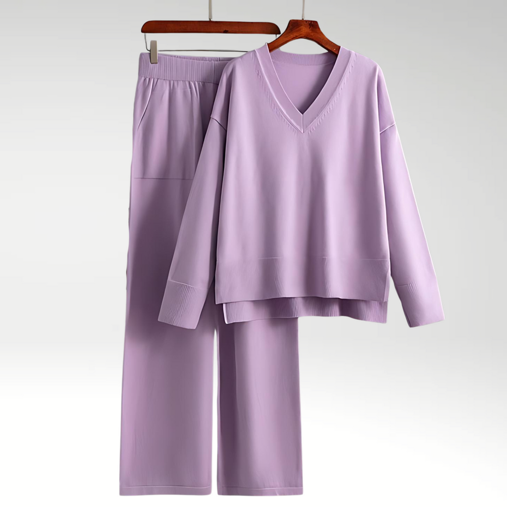 Emily | Cozy Relaxed V Neck Lounge Set