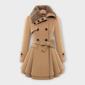 Emily | Stylish Long Wool Coat for Women with Faux Fur Collar