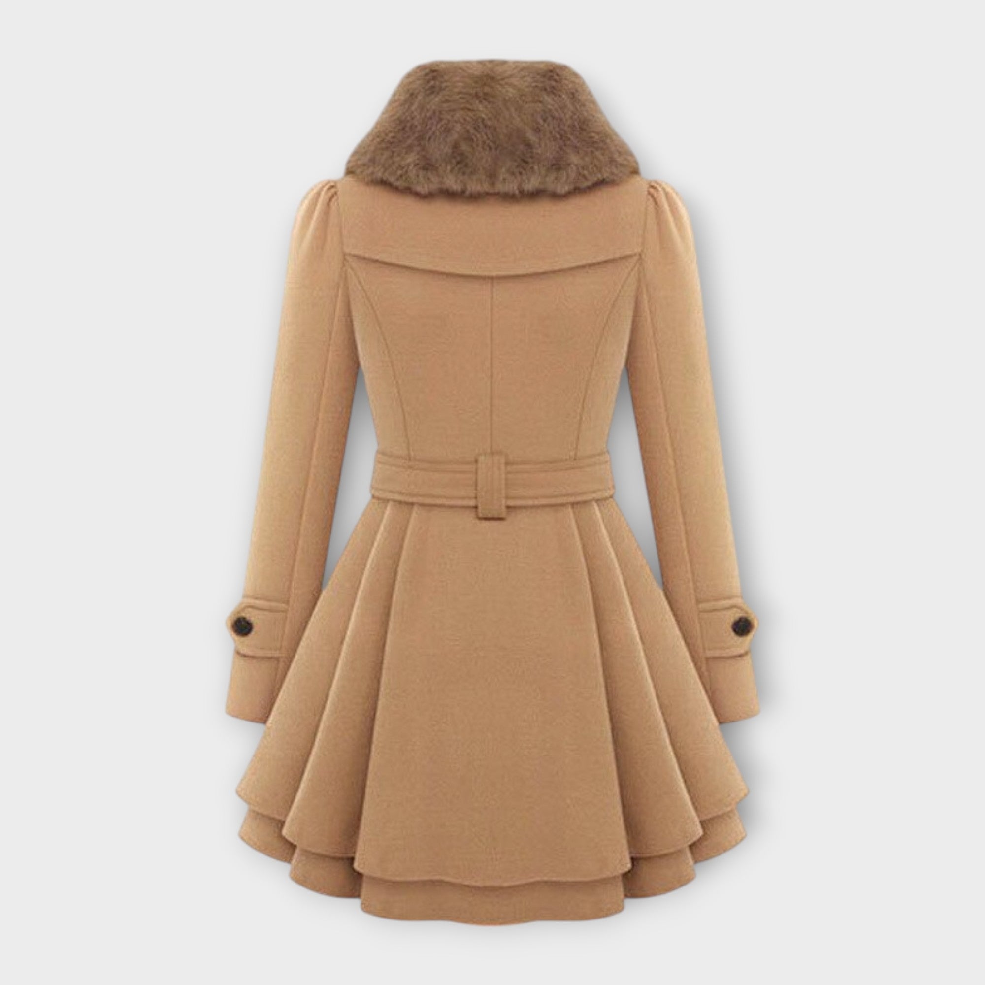 Emily | Stylish Long Wool Coat for Women with Faux Fur Collar