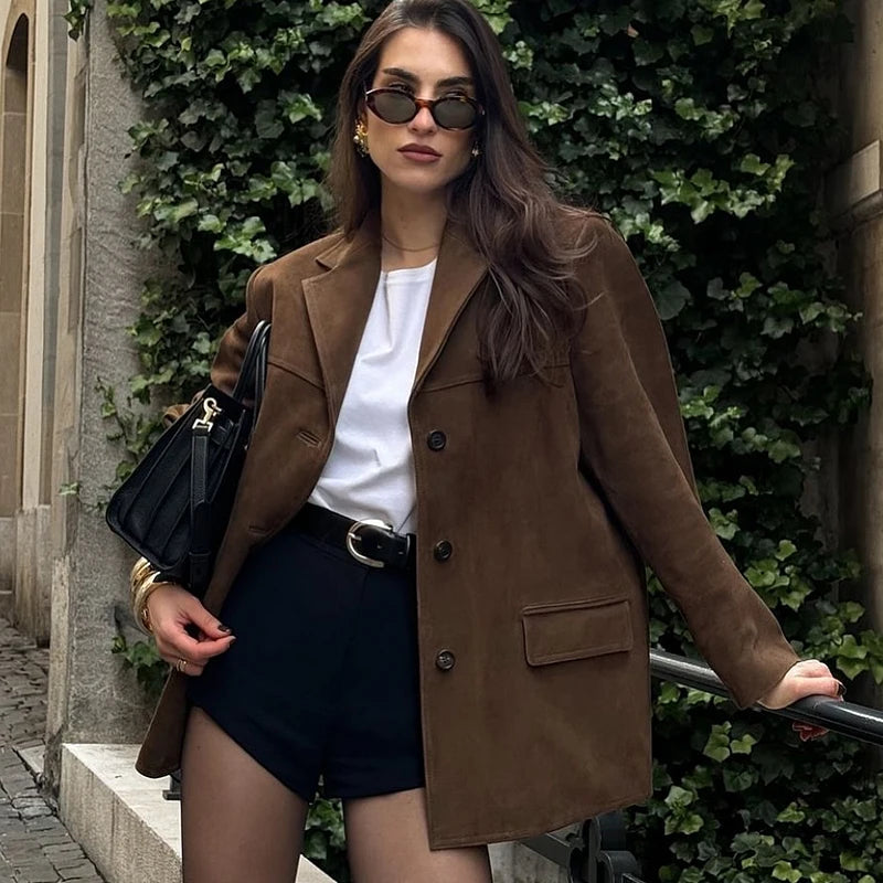 Emily | Stylish Vintage Brown Suede Jacket