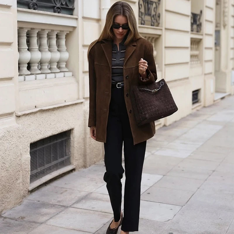 Emily | Stylish Vintage Brown Suede Jacket