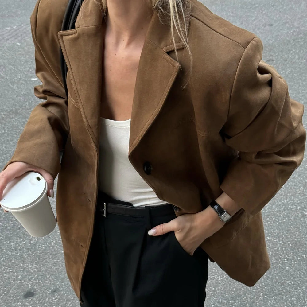 Emily | Stylish Vintage Brown Suede Jacket