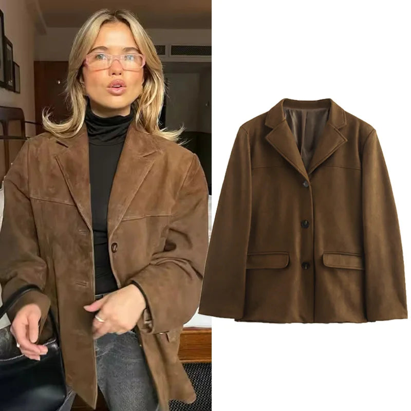 Emily | Stylish Vintage Brown Suede Jacket