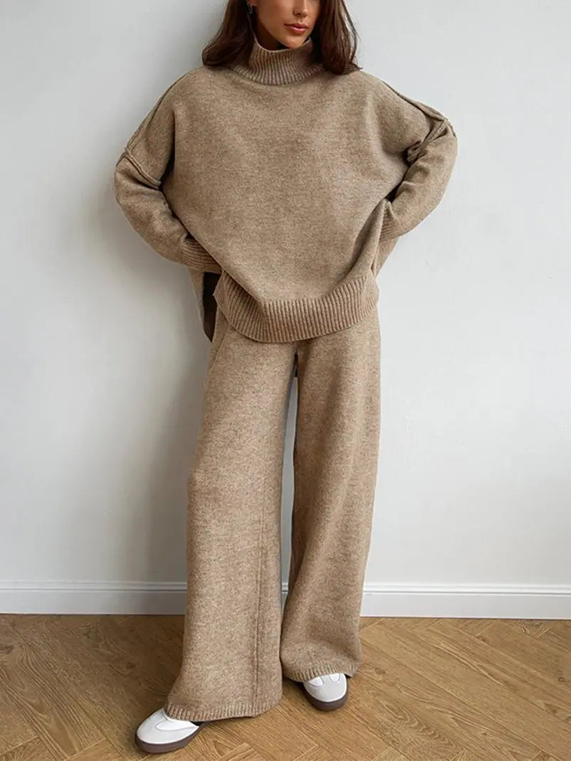 Emma | Cozy High-Neck Knit Lounge Set