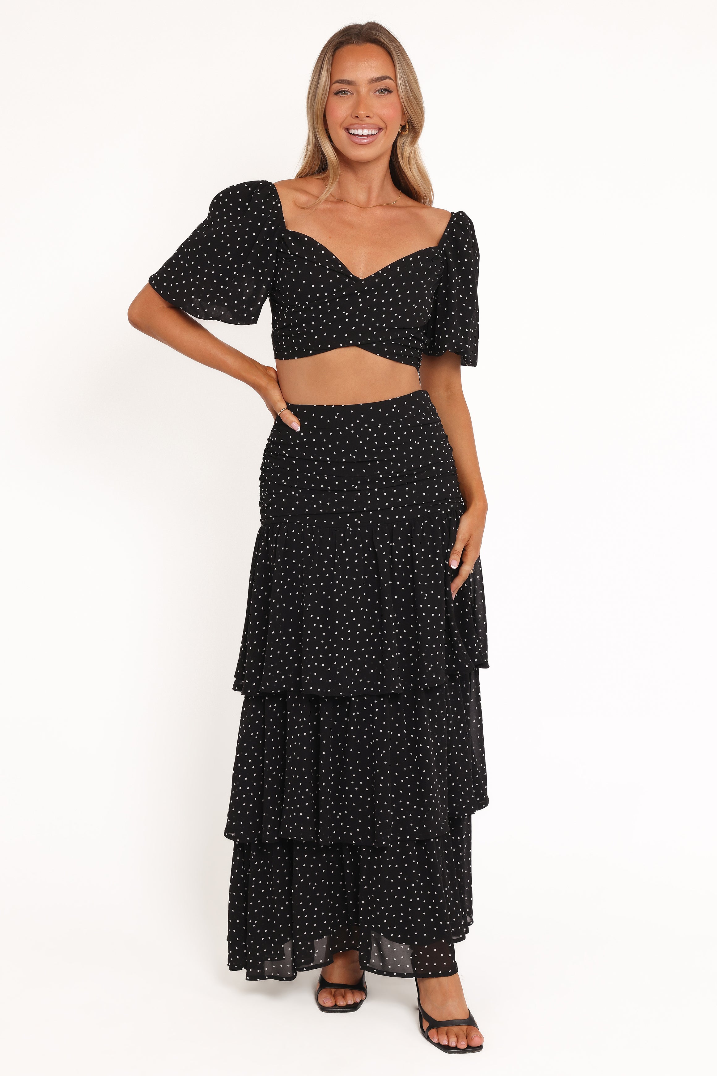 Emma | Elegant Cropped Top and Midi Skirt Set