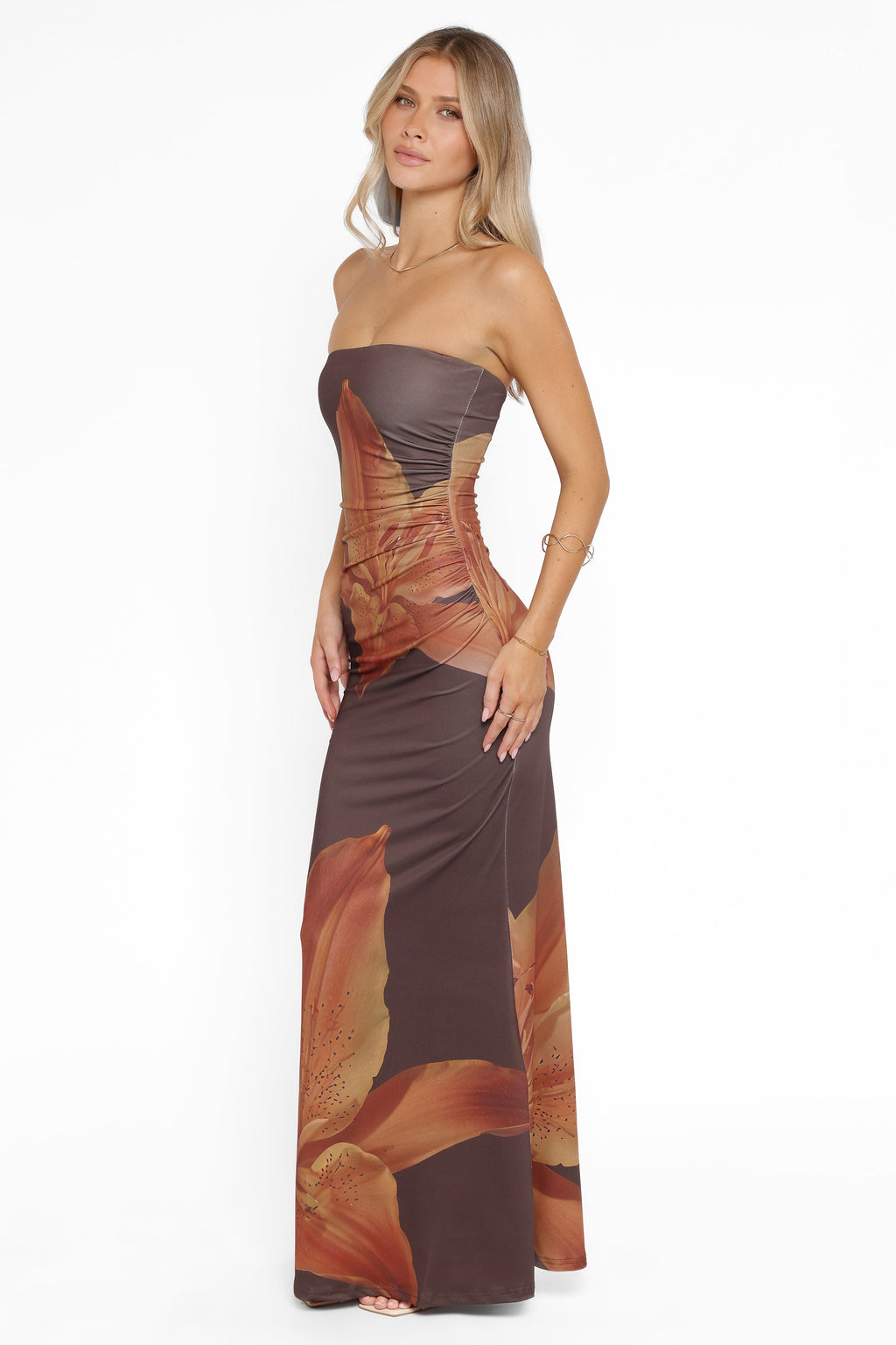 Emma | Elegant Floral Strapless Maxi Dress