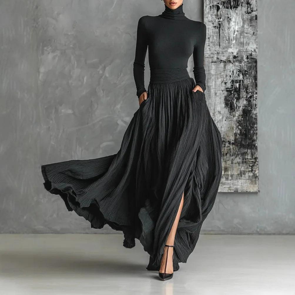 Emma | Elegant High Waist Maxi Skirt With Fitted Shirt