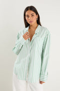 Ethan | Relaxed Green Striped Oversized Shirt