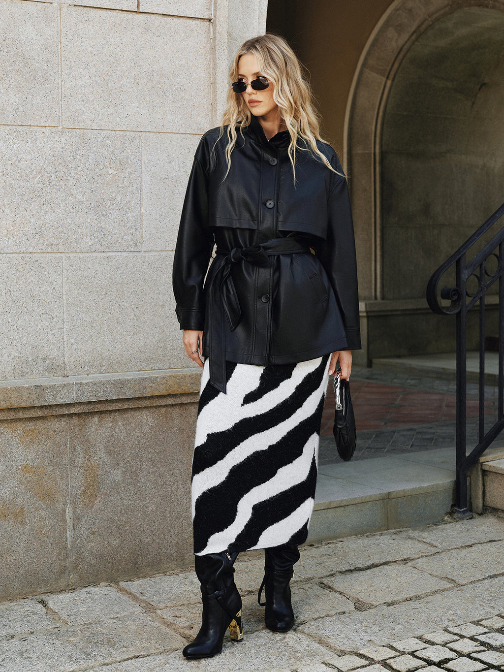 Ethan | Stylish Quilted Belted PU Leather Jacket