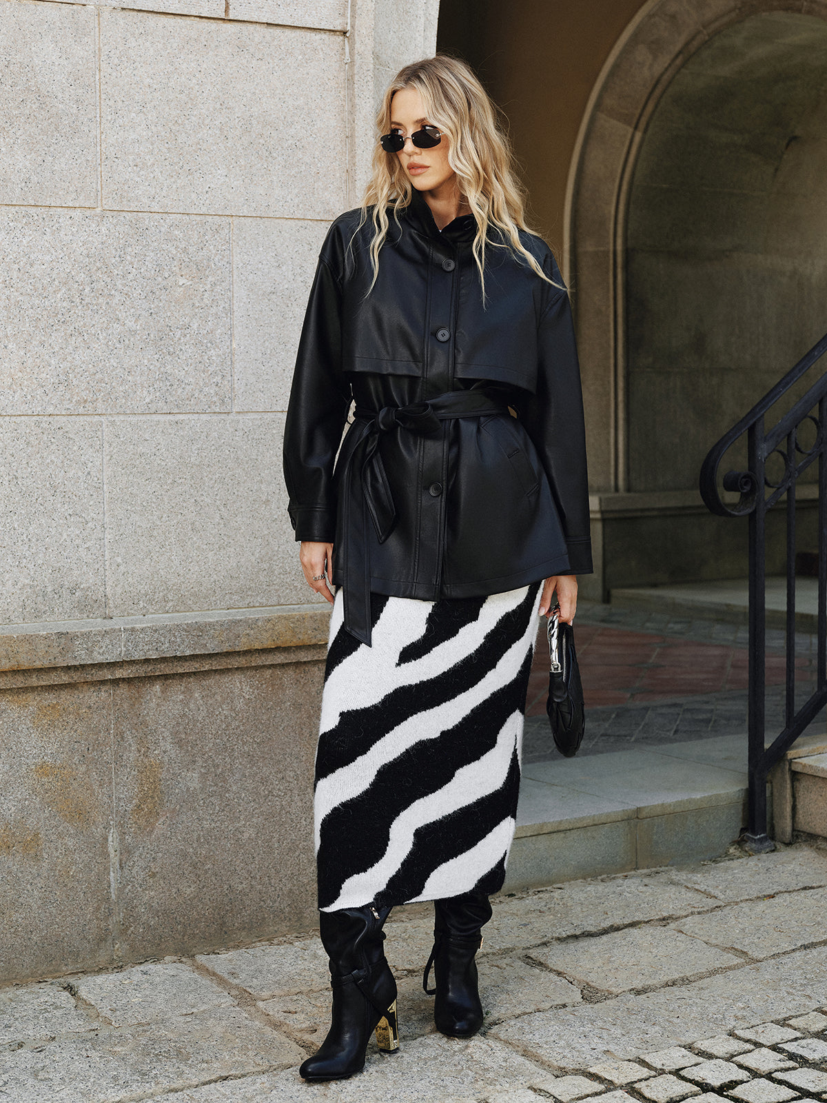 Ethan | Stylish Quilted Belted PU Leather Jacket