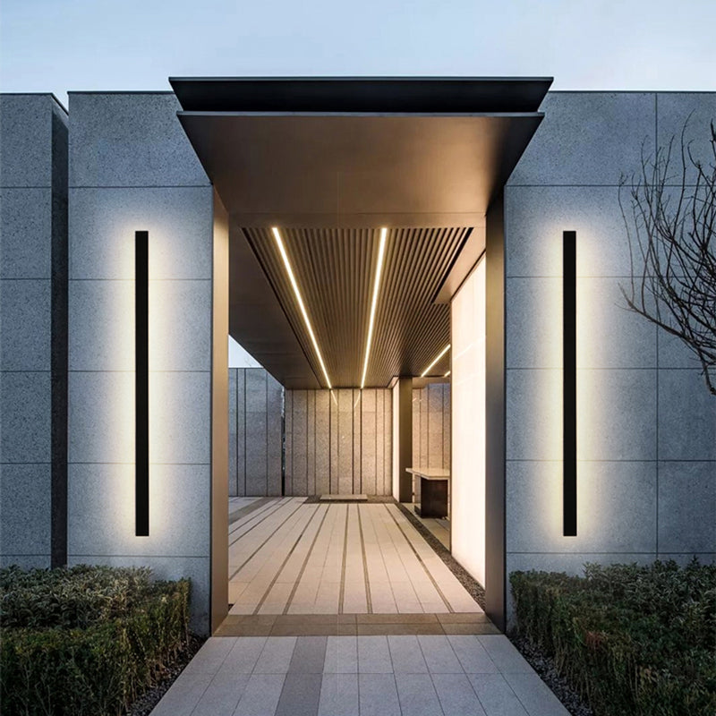 Luminara | Sleek Modern Black Metal Outdoor Wall Light Fixture