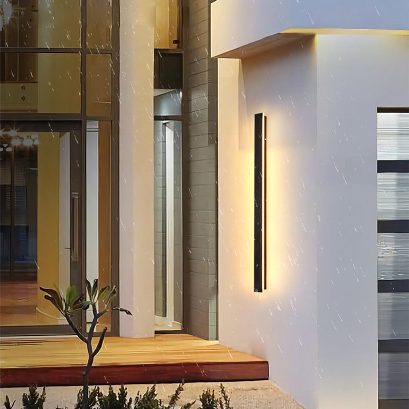 Luminara | Sleek Modern Black Metal Outdoor Wall Light Fixture