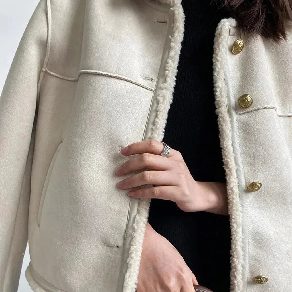 Mason | Chic Shearling Button Jacket for Winter Warmth