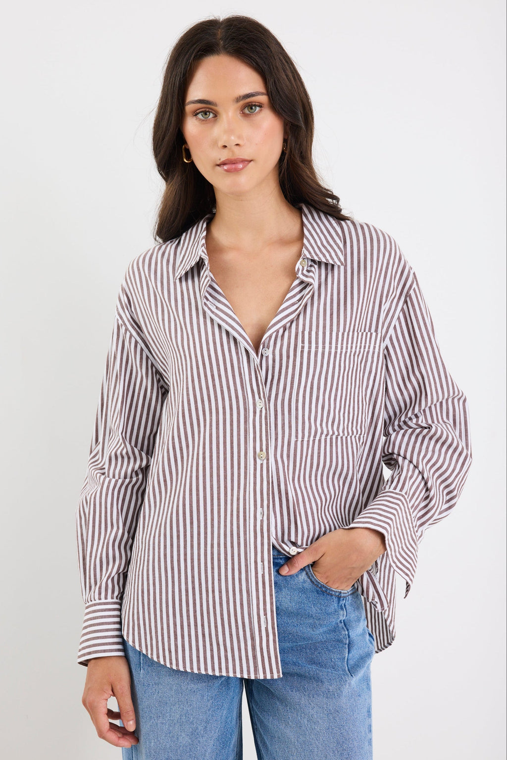 Mason | Chocolate Striped Oversized Shirt