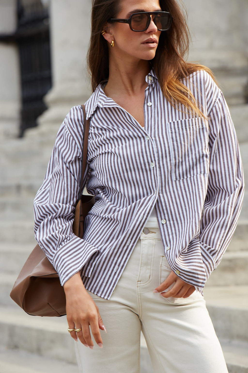Mason | Chocolate Striped Oversized Shirt