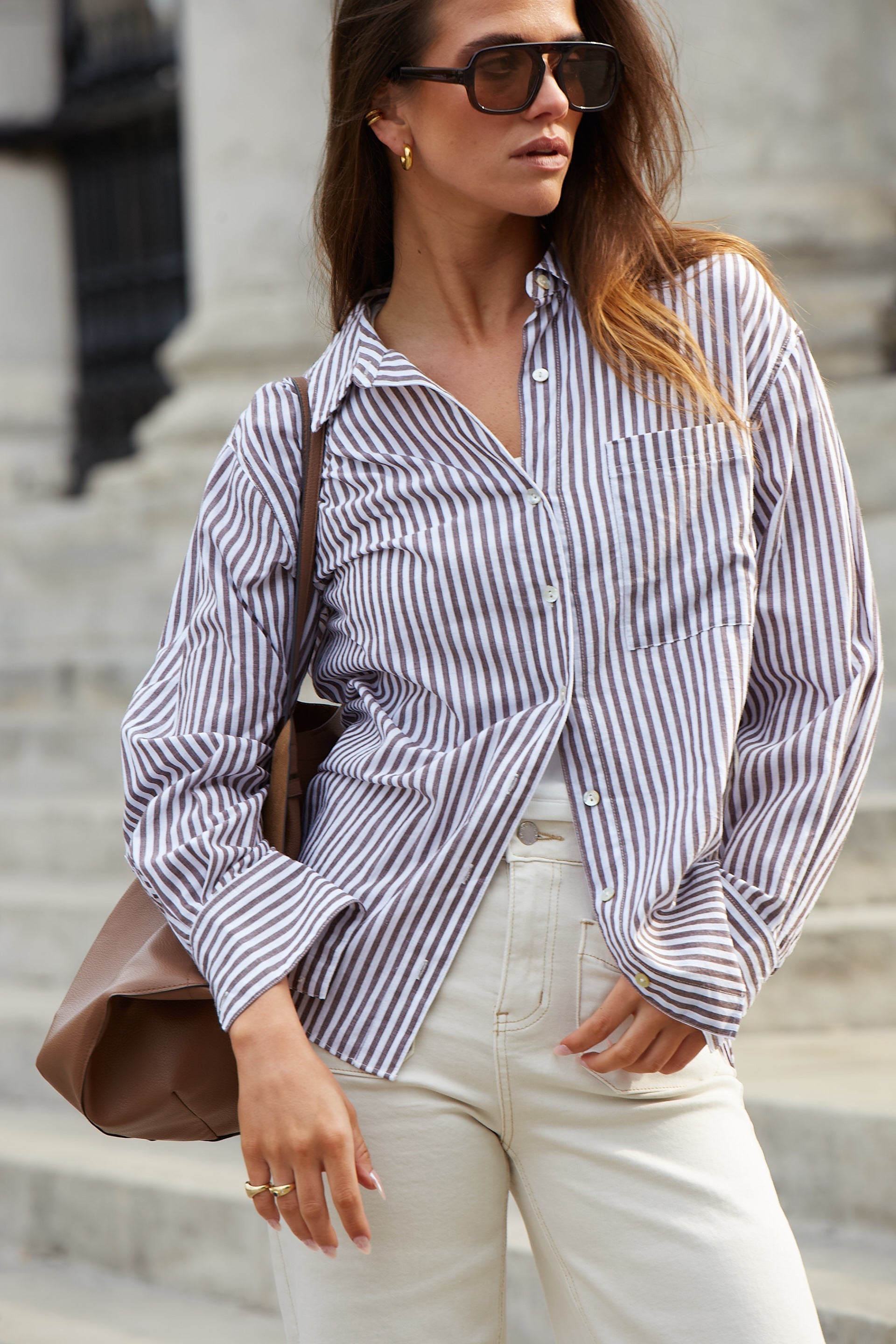 Mason | Chocolate Striped Oversized Shirt