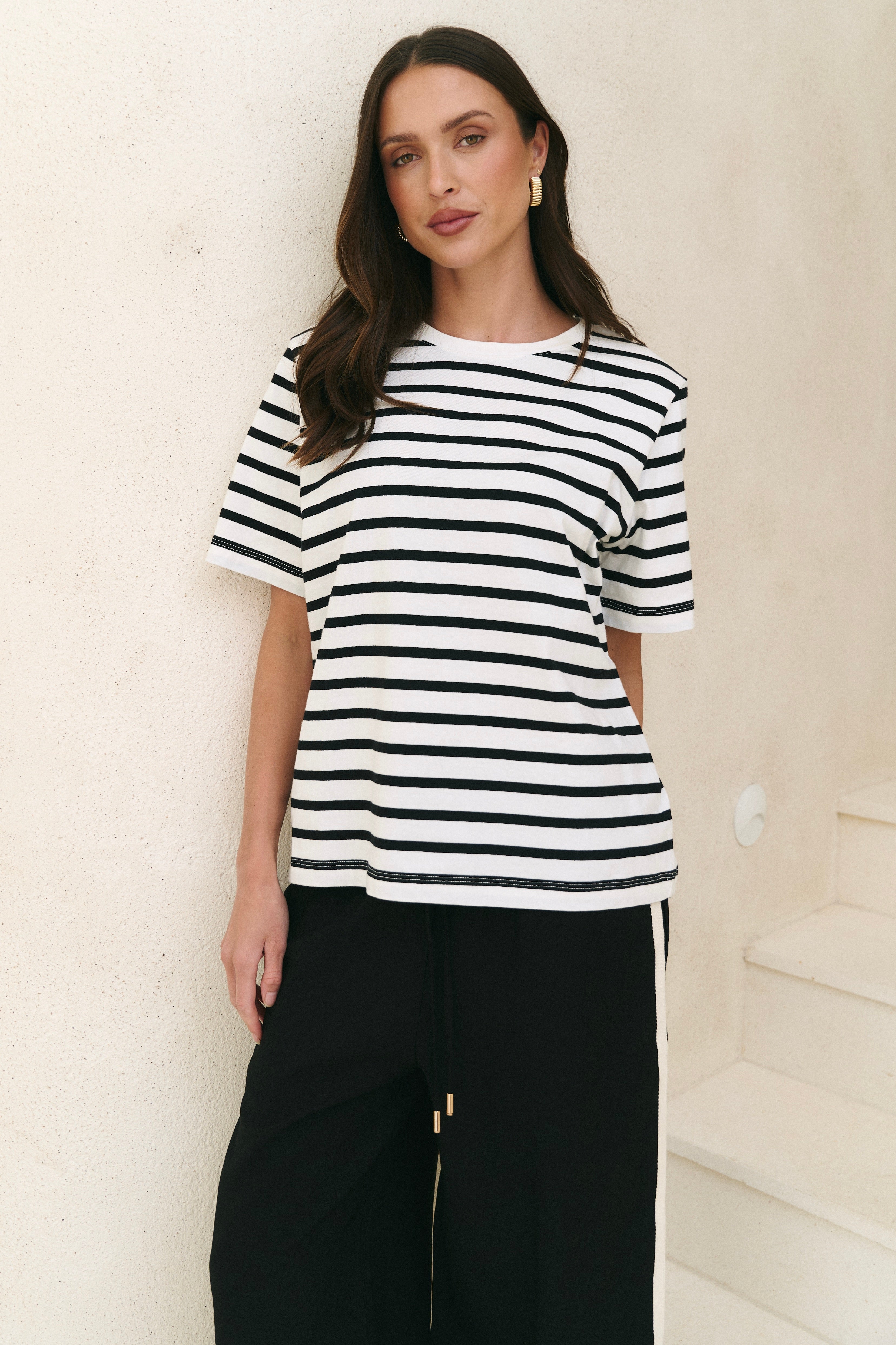 Mason | Classic Oversized Black White Stripe Tee