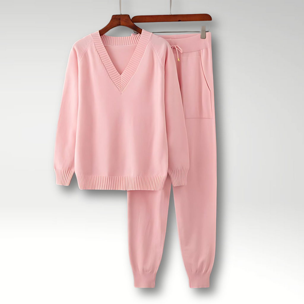 Mason | Cozy V Neck Knit Lounge Set