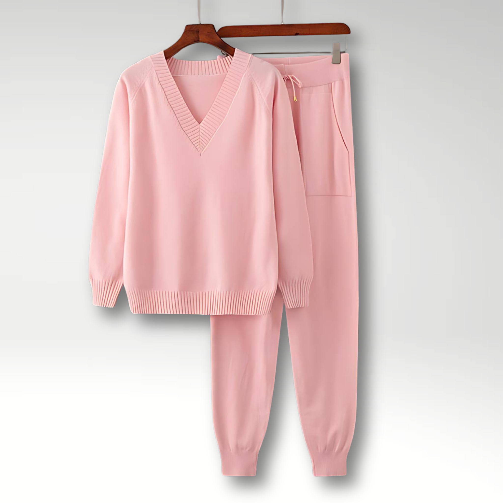 Mason | Cozy V Neck Knit Lounge Set