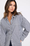Mason | Relaxed Black Stripe Oversized Shirt
