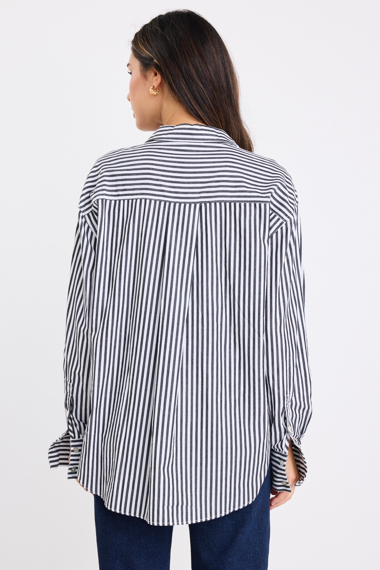 Mason | Relaxed Black Stripe Oversized Shirt