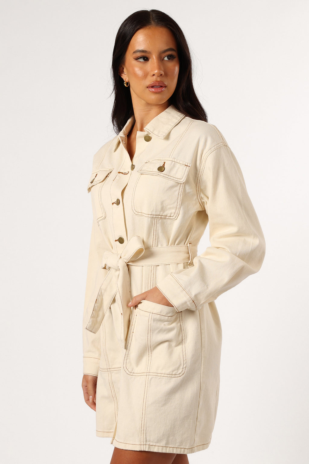 Mason | Stylish Long Sleeve Denim Mini Dress for Women