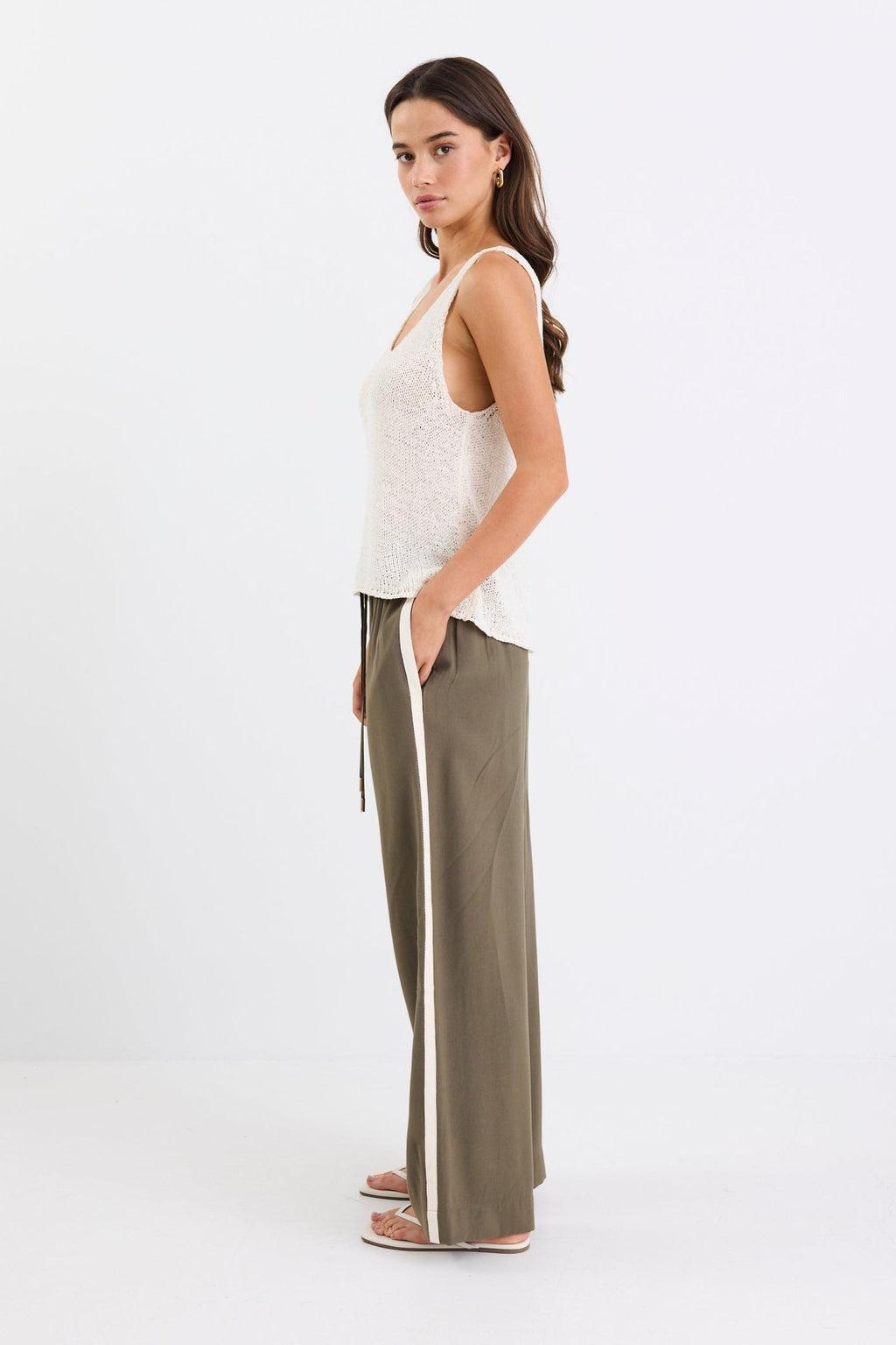 Mason | Stylish Olive Wide Leg Pants