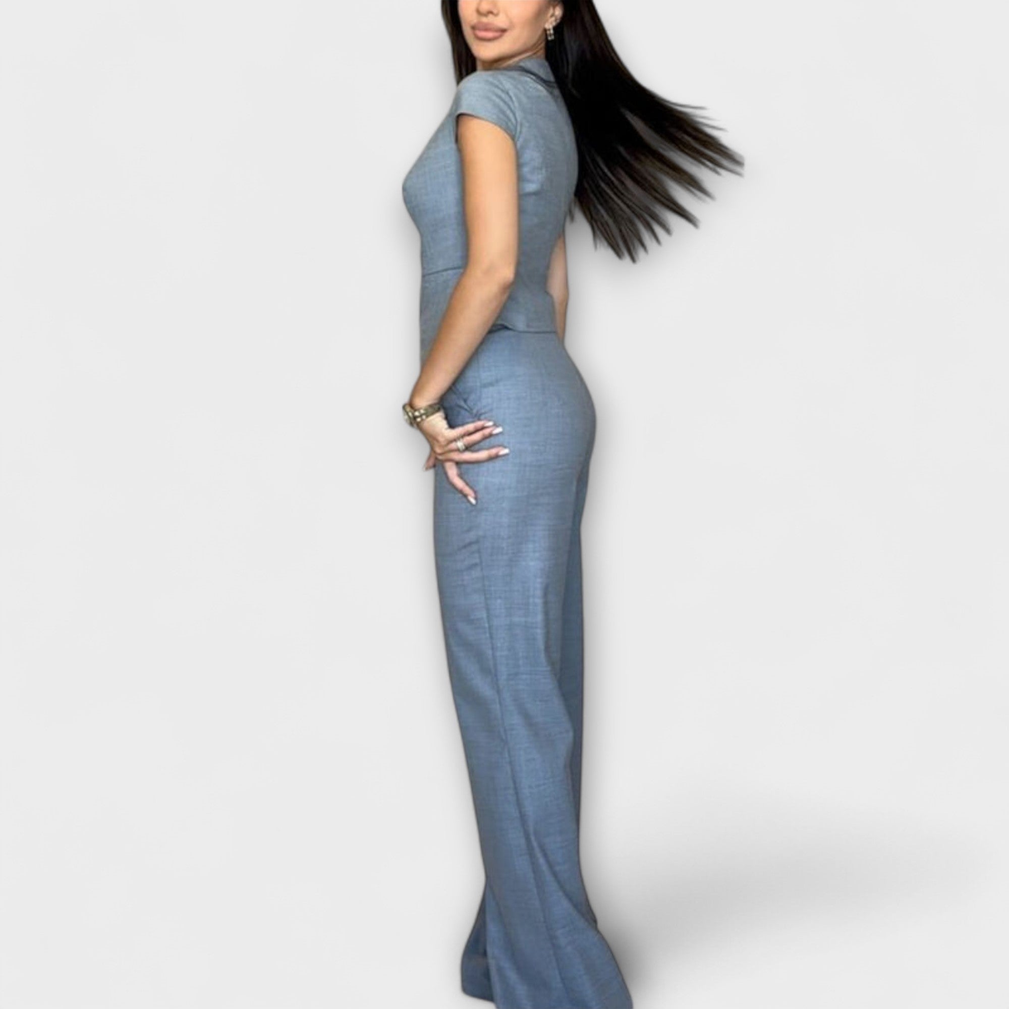 Mia | Chic V-neck Women's Loungewear Two Piece Set