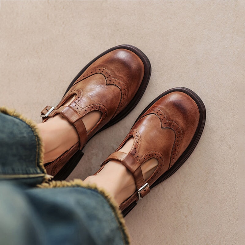 Mia | Classic Stylish Leather Mary Janes
