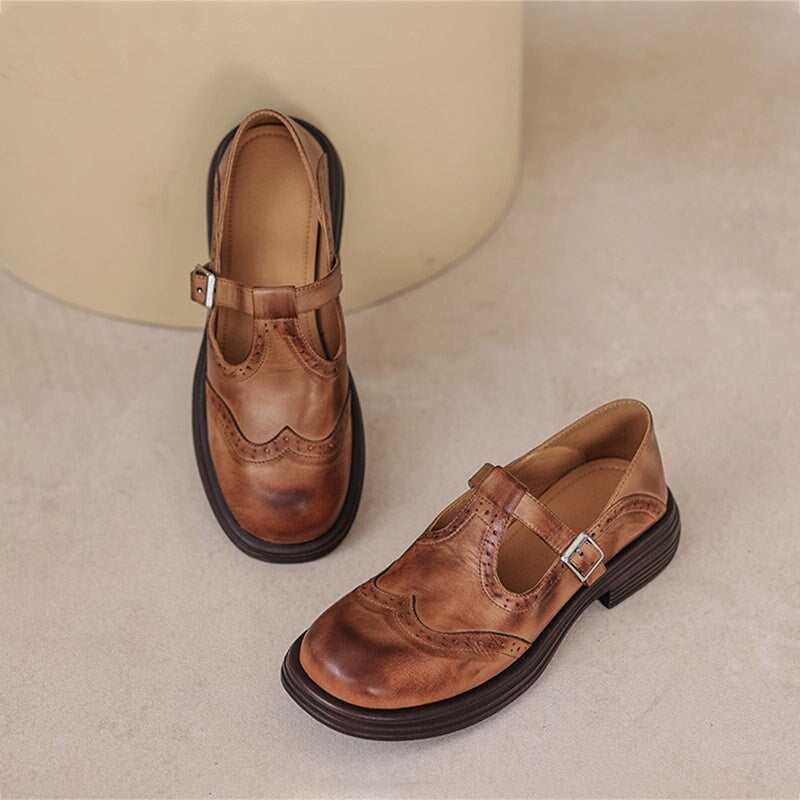 Mia | Classic Stylish Leather Mary Janes