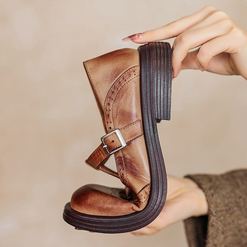 Mia | Classic Stylish Leather Mary Janes