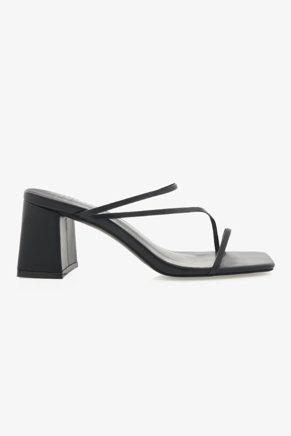 Mia | Contemporary Black Strappy Mid Heel