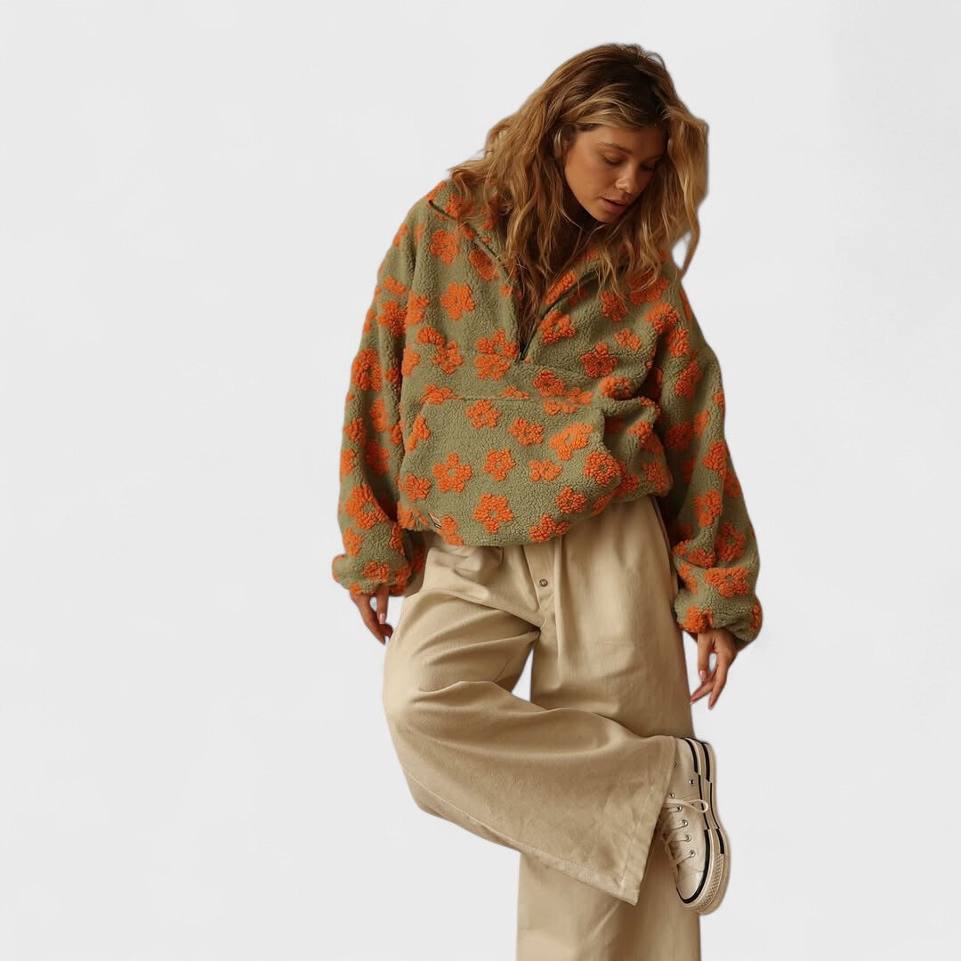 Mia | Cozy Floral Print Women's Fleece Jacket