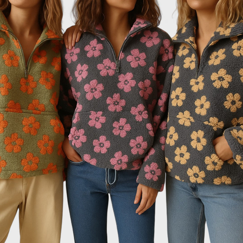 Mia | Cozy Floral Print Women's Fleece Jacket